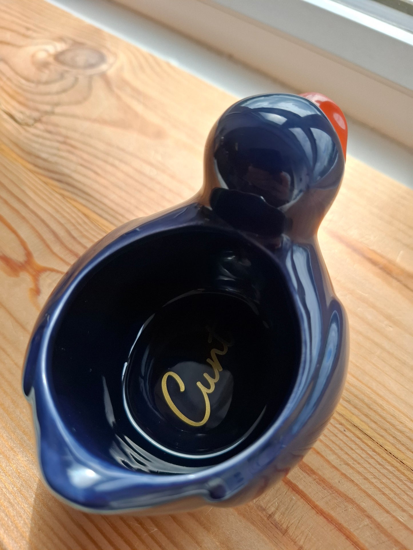 'Cunt' Upcycled Dark Blue Duck Ornament