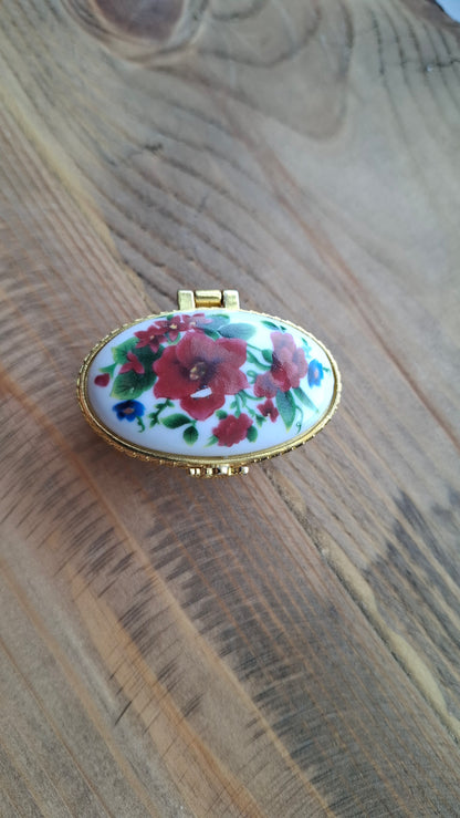 'Cunt' Upcycled Little Oval Trinket Pot (WHITE PATCH ON LID - SEE DESCRIPTION/PICS)