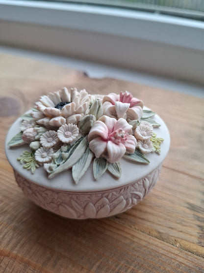 'Cunt' Upcycled Oval Shaped Floral Trinket Pot