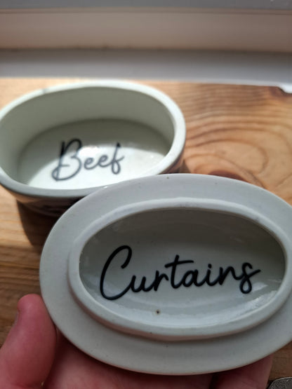 'Beef Curtains' Upcycled Pretty Duck Scenery Trinket Pot