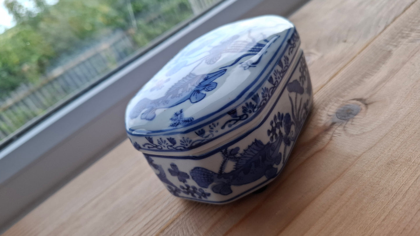 'Wanker' Upcycled Blue/White Fish Trinket Pot