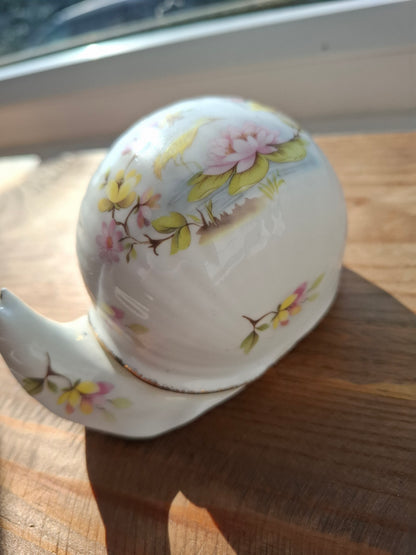 'Twat' Upcycled Floral Snail Trinket Pot