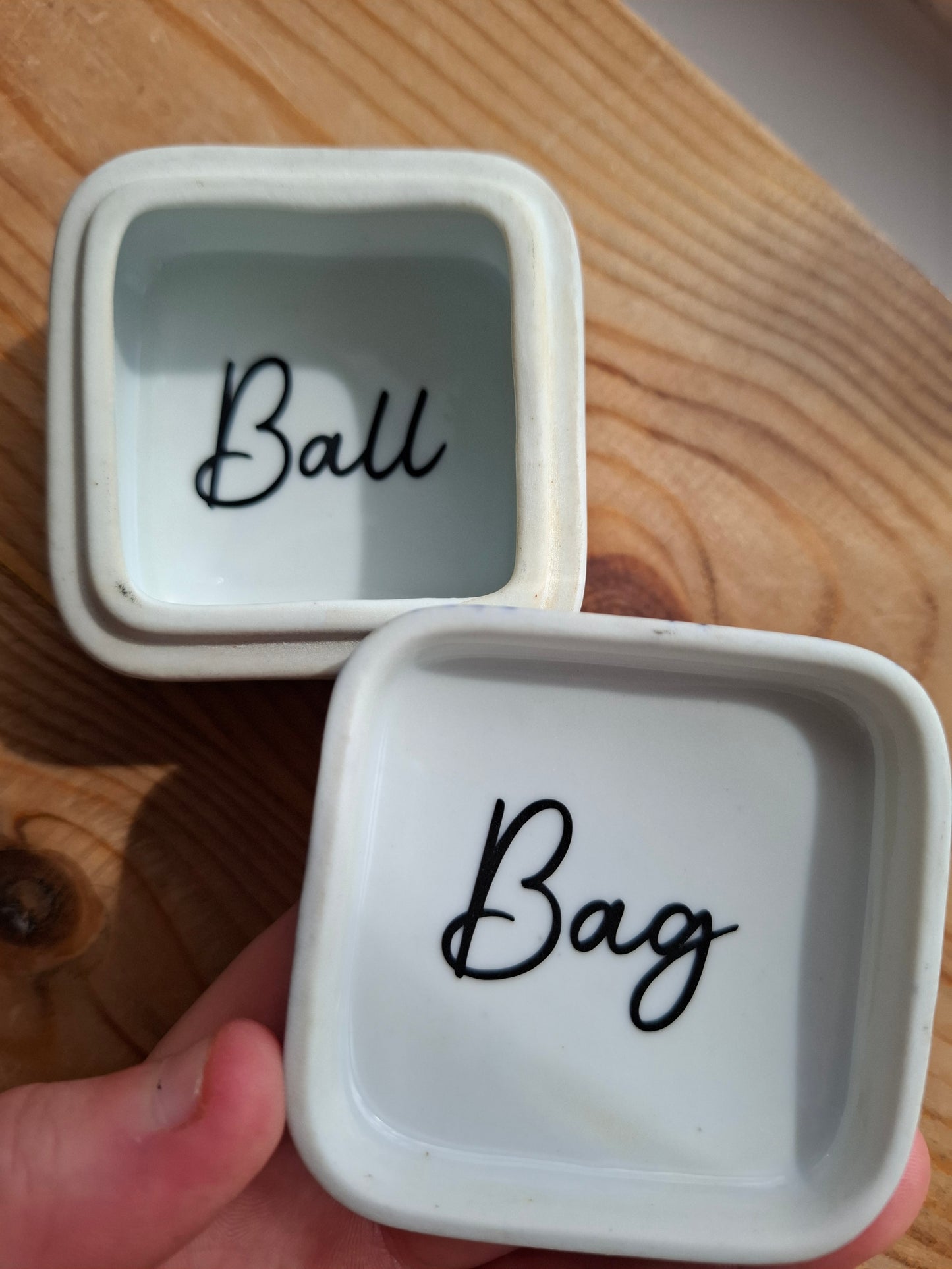 'Ball Bag' Upcycled Square Floral Trinket Pot