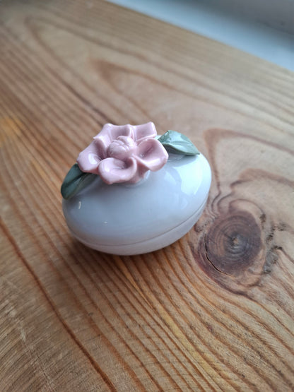 'Cunt' Upcycled Small Pink Rose Oval Shaped Trinket Pot