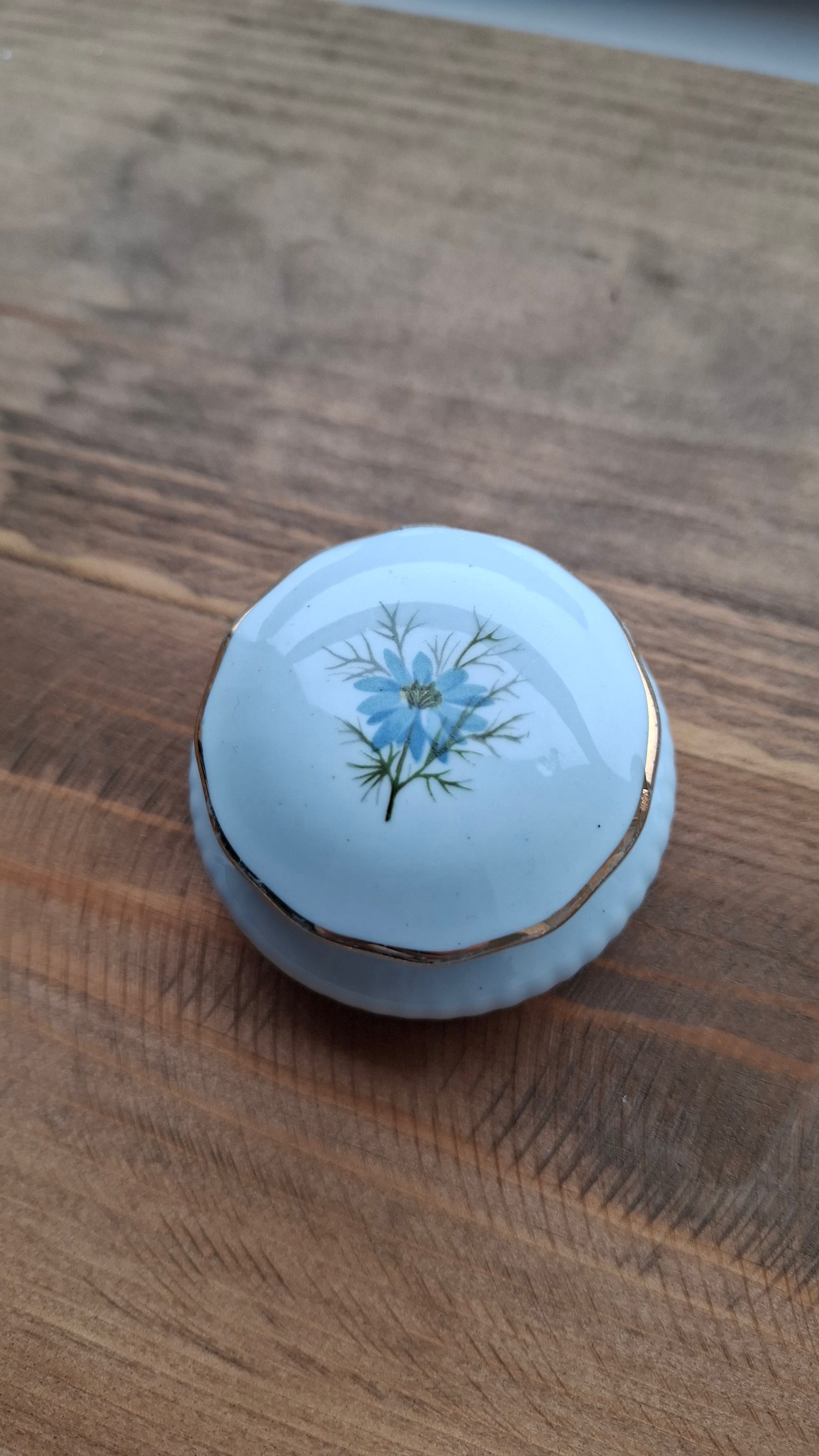 'Twat' Upcycled Little Blue Floral Trinket Pot