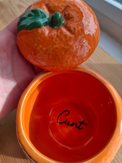'Cunt' Upcycled Large Chunky Orange Ceramic Pot