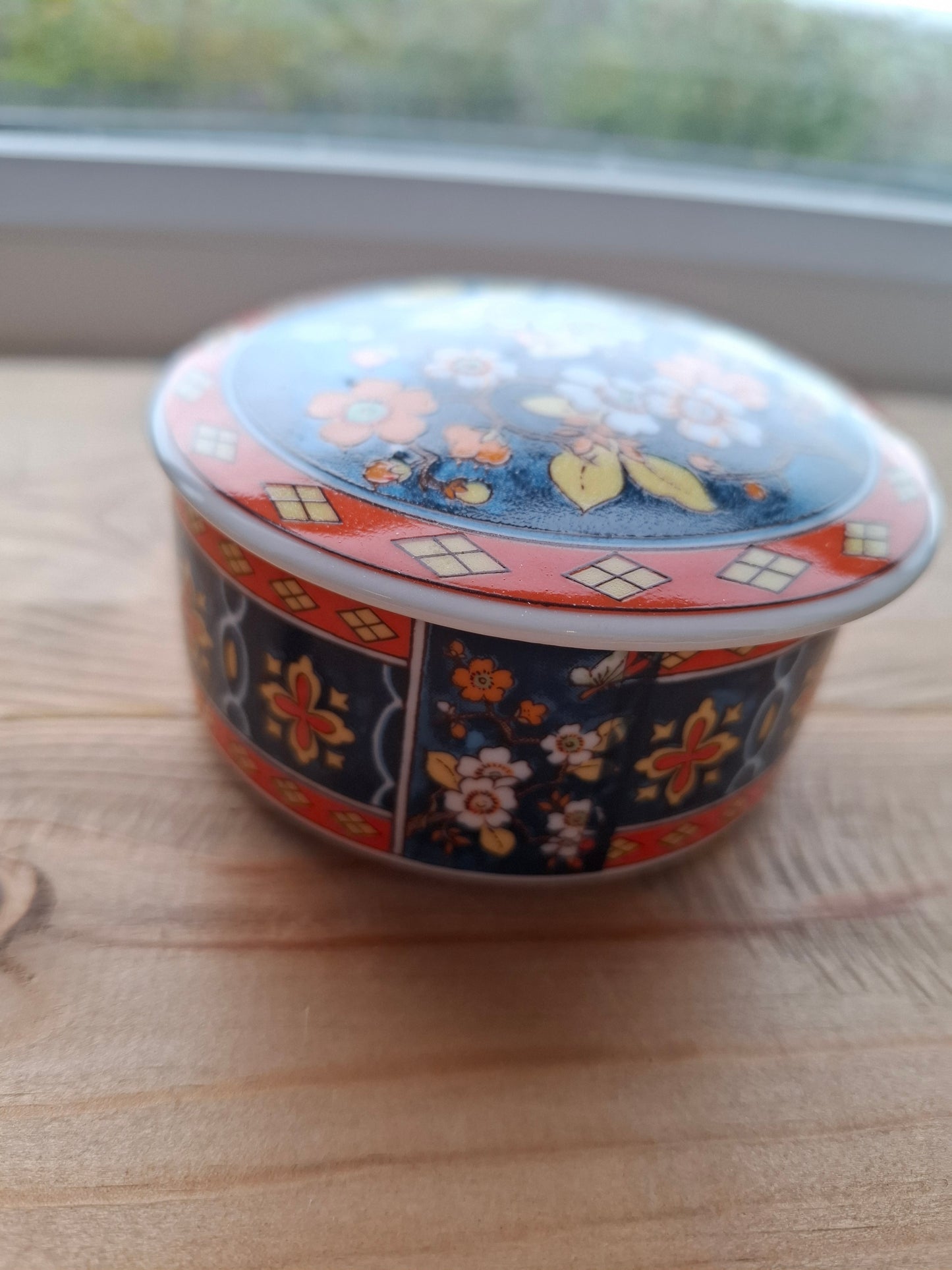 'Cunt' Bright Orange/Navy Patterned Trinket Pot
