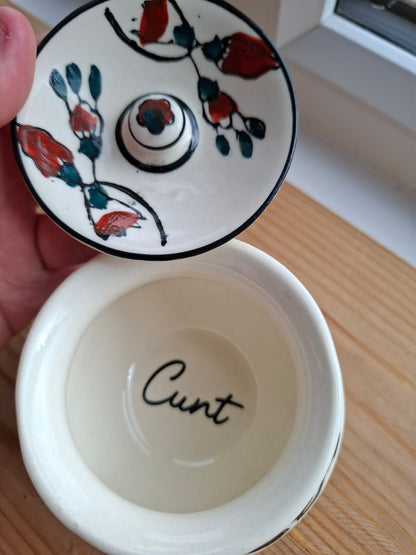 'Cunt' Upcycled Chunky Lidded Pot