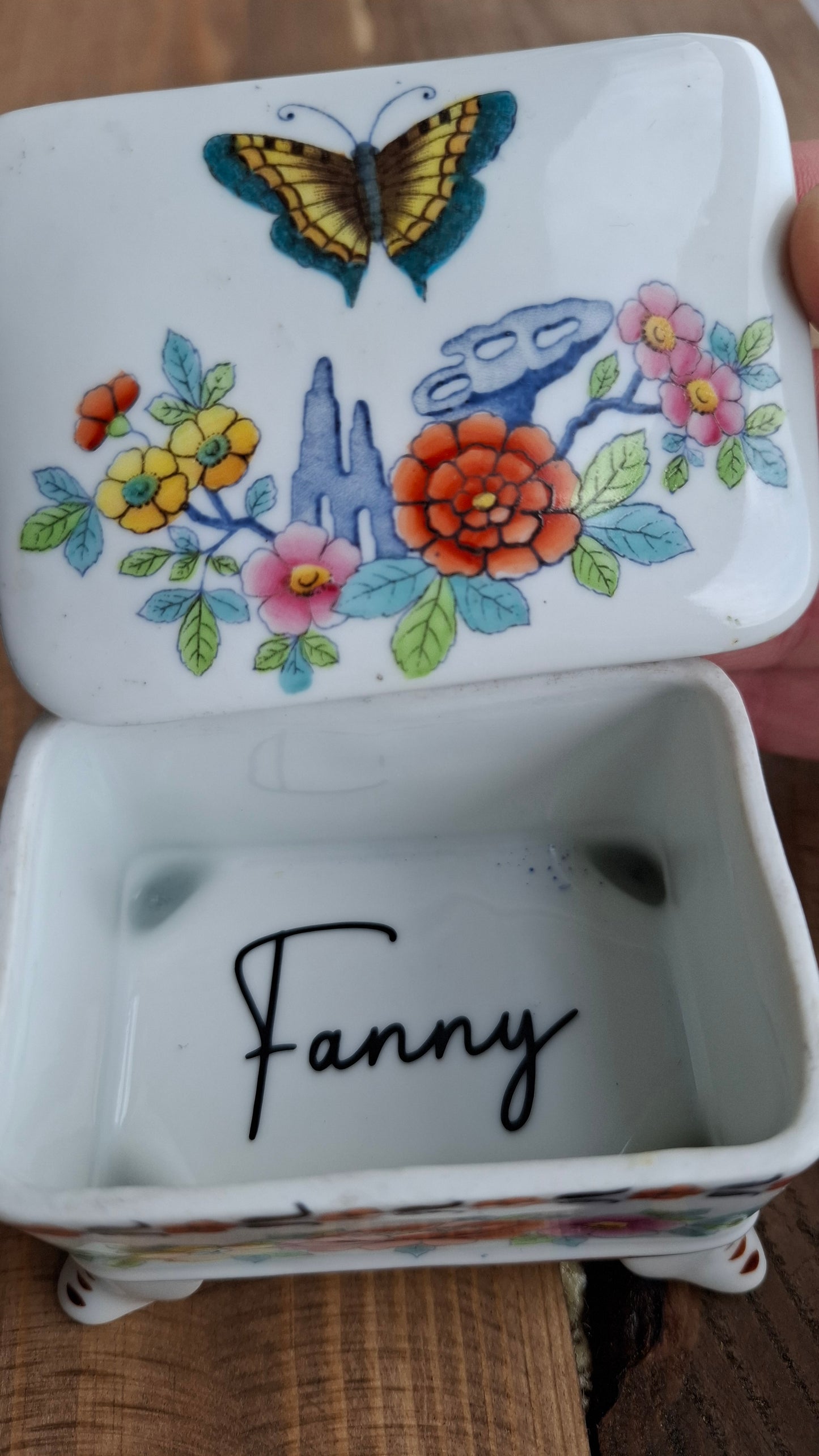 'Fanny Flaps' Upcycled Chest Style Trinket Pot