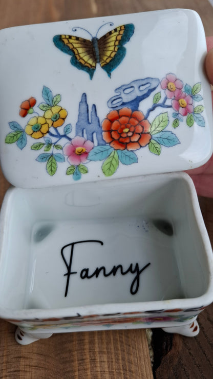 'Fanny Flaps' Upcycled Chest Style Trinket Pot