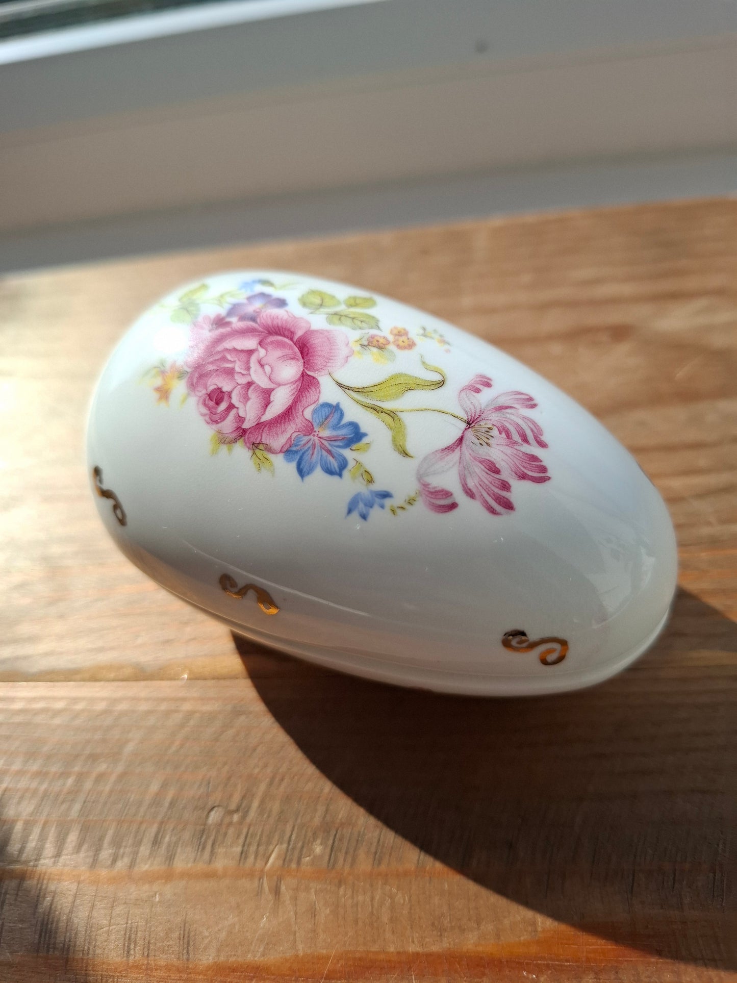 'Cunt' Upcycled Floral Egg Shaped Trinket Pot