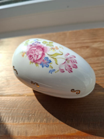 'Cunt' Upcycled Floral Egg Shaped Trinket Pot