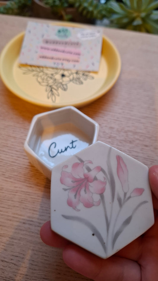 'Cunt' Upcycled Small Lily Trinket Pot