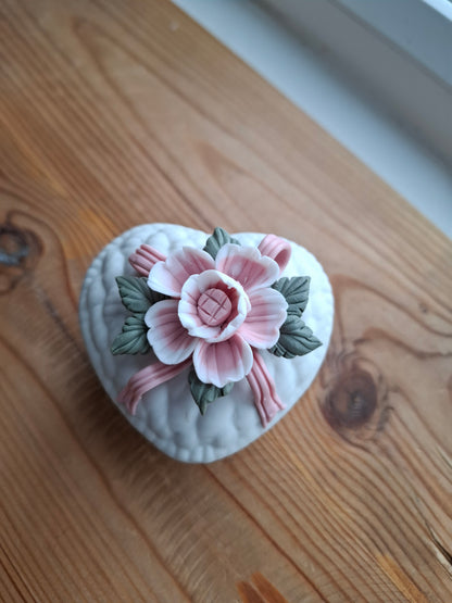 'Cunt' Upcycled Heart Shaped Pink Rose Trinket Pot
