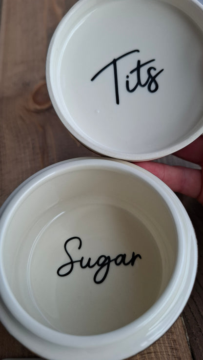 'Sugar Tits' Upcycled Chunky Floral Pot
