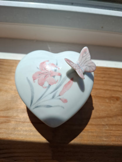 'Slag' Upcycled Butterfly Heart Trinket Pot