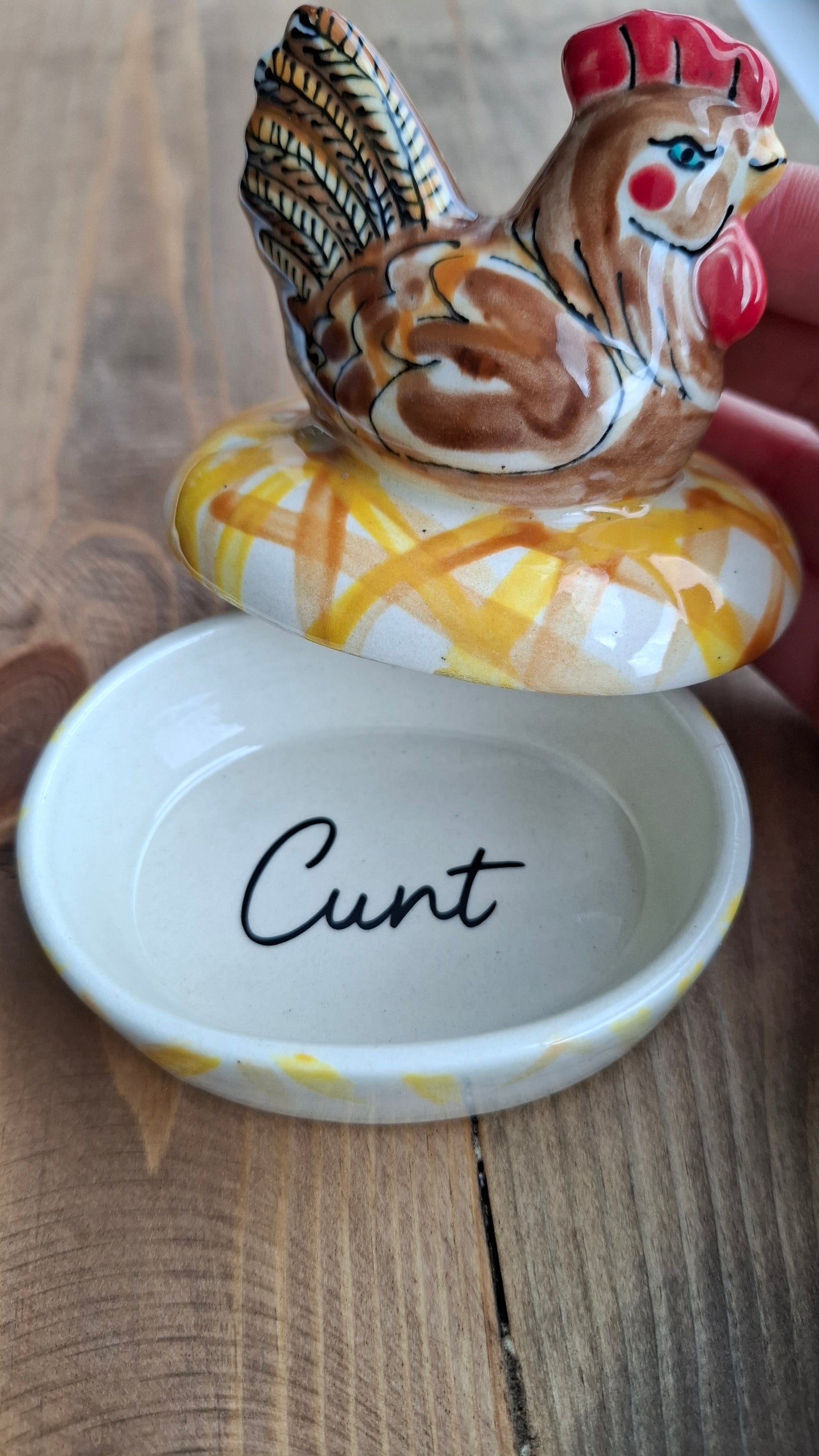 'Cunt' Upcycled Chicken Trinket Pot