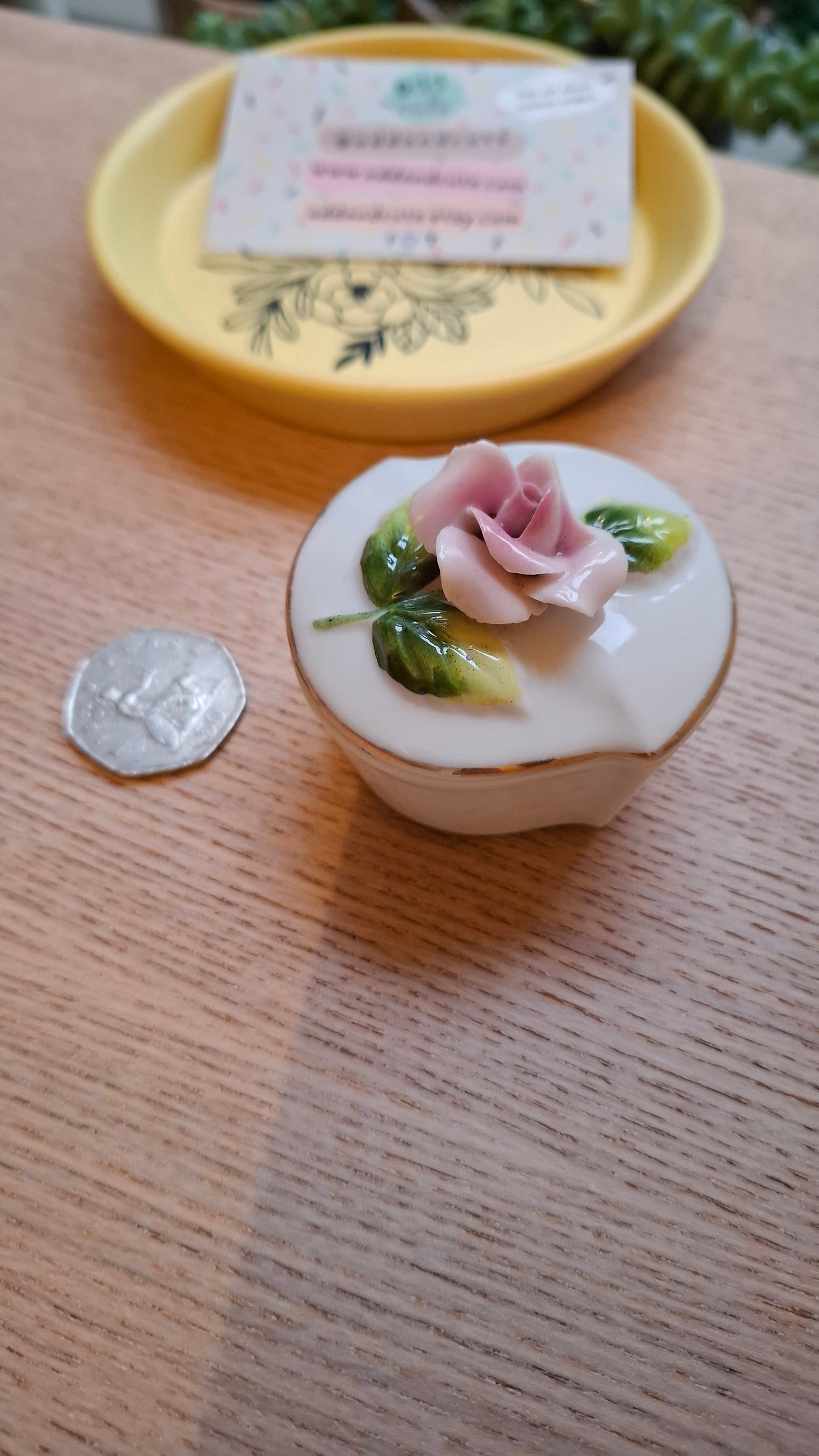 'Twat' Upcycled Small Rose Trinket Pot