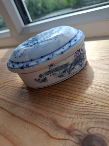 'Beef Curtains' Upcycled Pretty Duck Scenery Trinket Pot