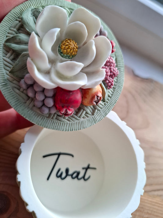 'Twat' Upcycled Flower/Fruit Trinket Pot