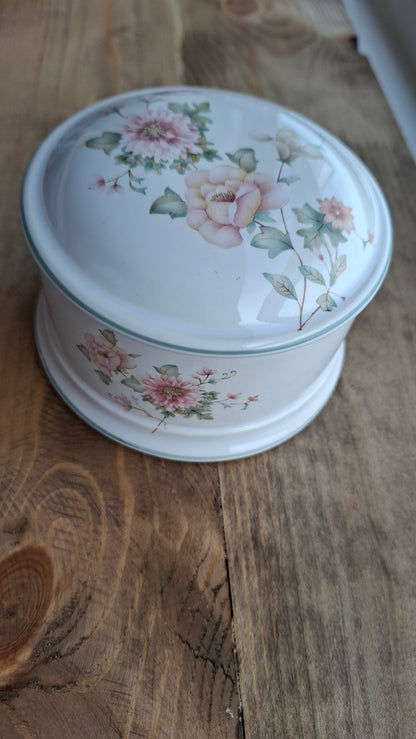 'Beef Curtains' Upcycled Large Floral Trinket Pot