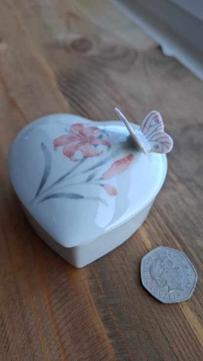 'Bitch' Upcycled Heart Shaped Butterfly Trinket Pot