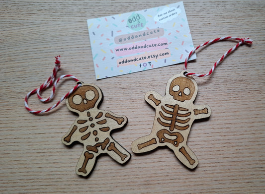 Wooden Skeleton Christmas Decoration