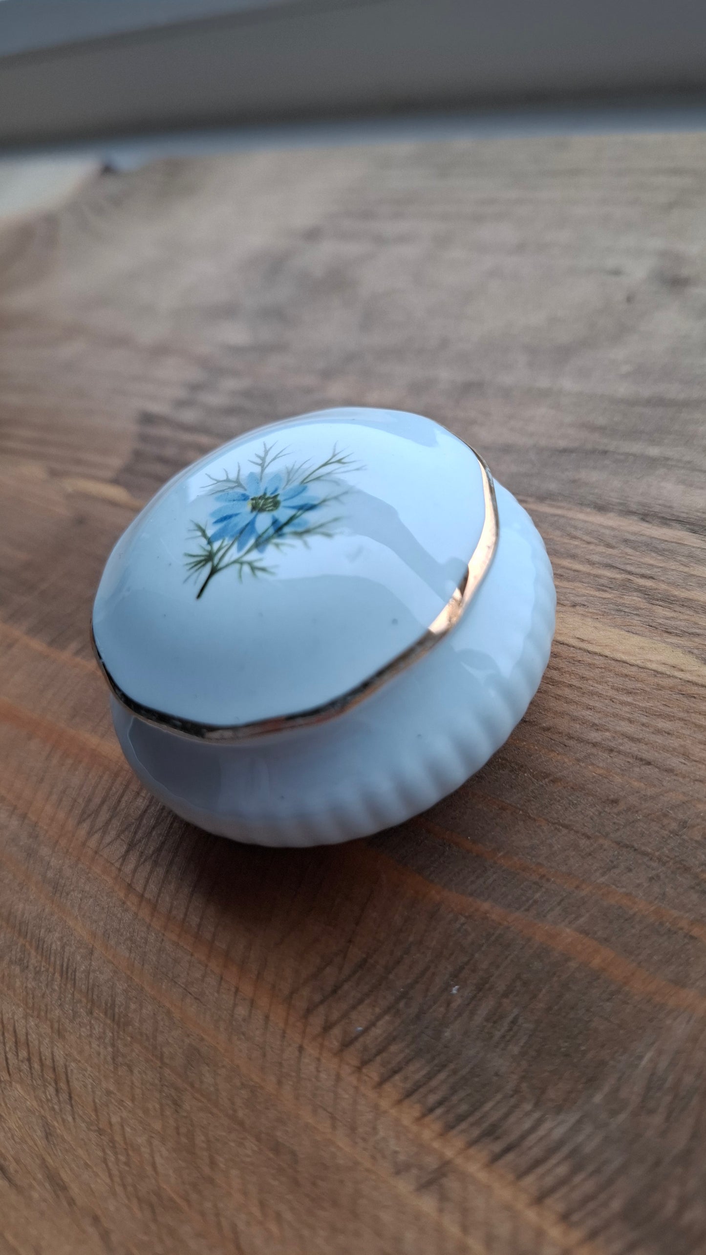 'Twat' Upcycled Little Blue Floral Trinket Pot