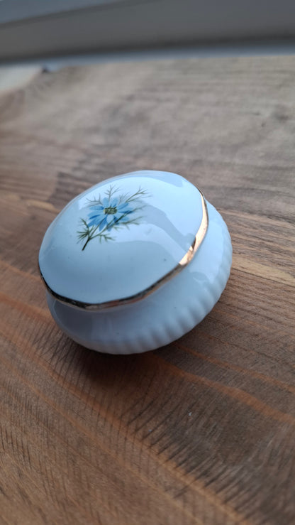 'Twat' Upcycled Little Blue Floral Trinket Pot