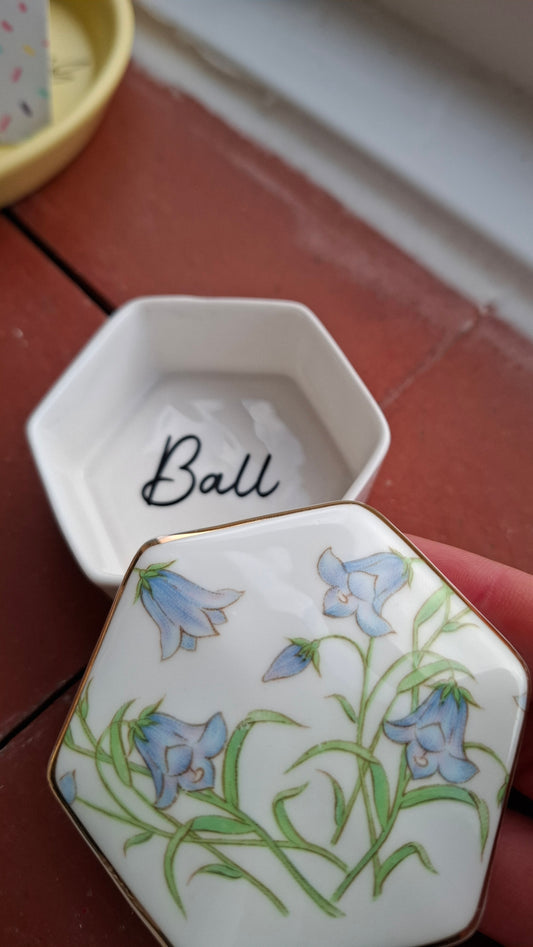 'Ball Bag' Upcycled Bluebell Trinket Pot