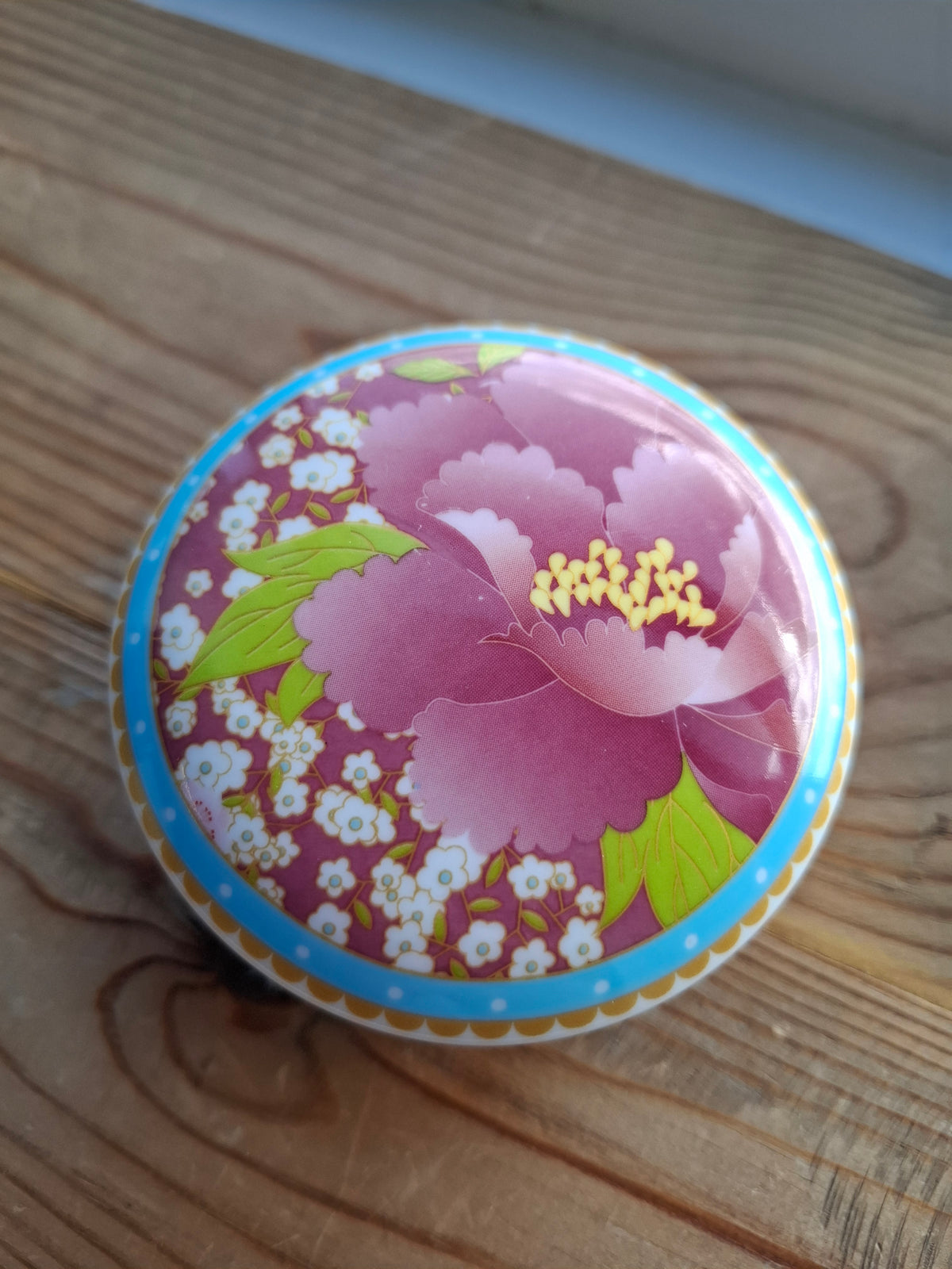 'Arse Hole' Upcycled Round Colourful Floral Trinket Pot