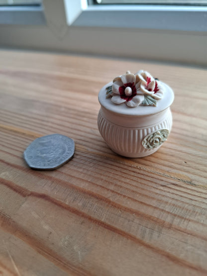 'Cunt' Upcycled TINY Floral Round Trinket Pot