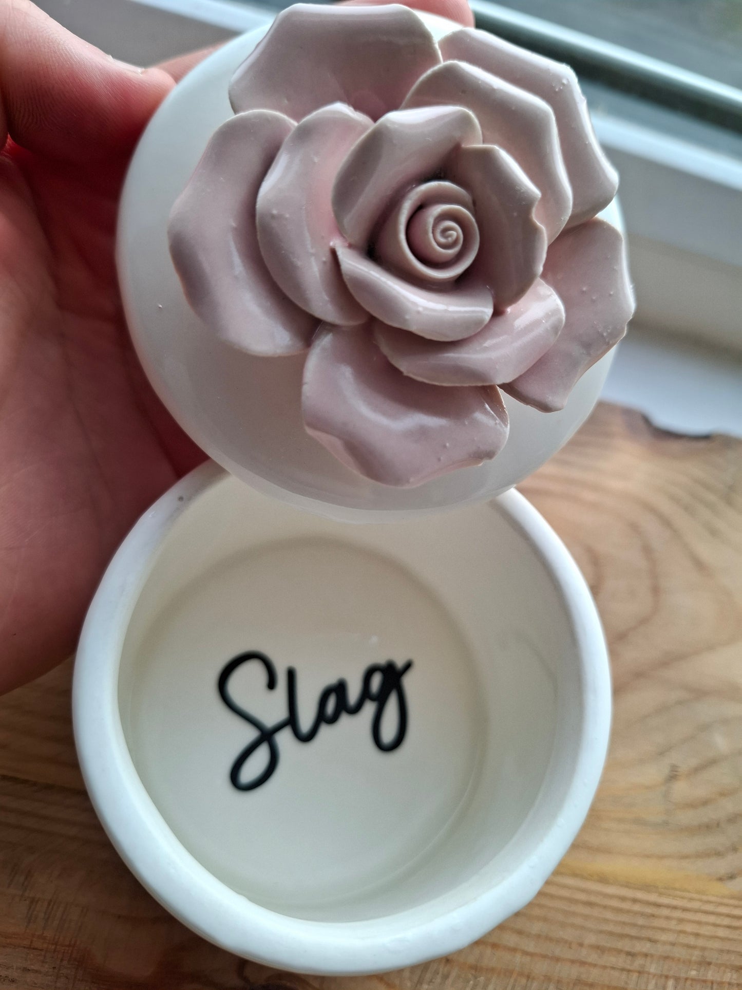 'Slag' Upcycled Rose Trinket Pot