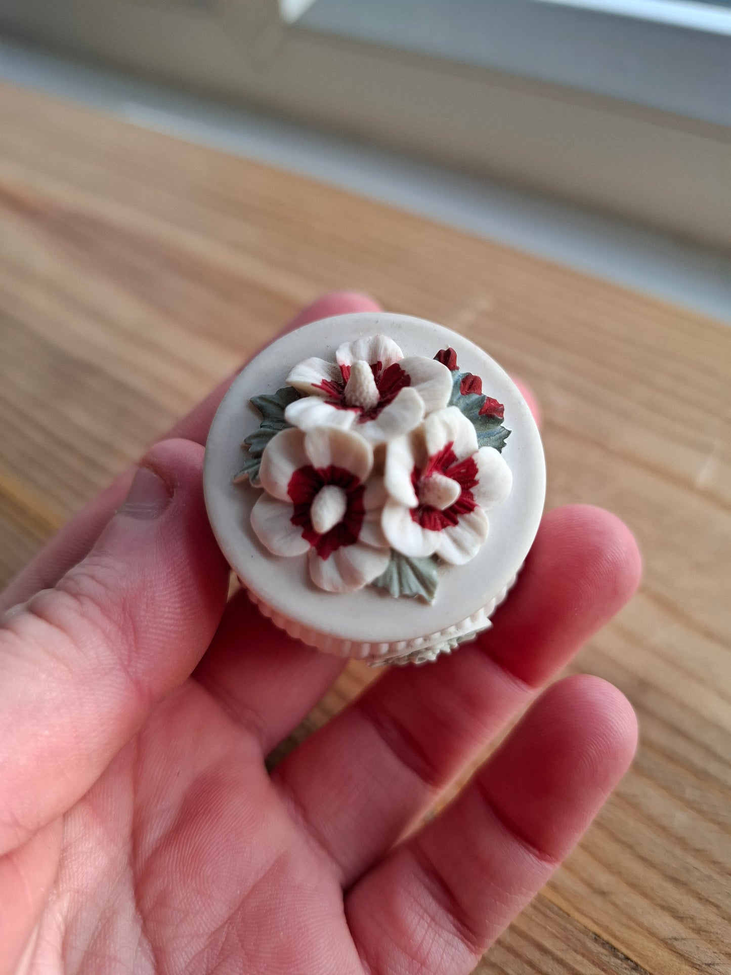 'Cunt' Upcycled TINY Floral Round Trinket Pot