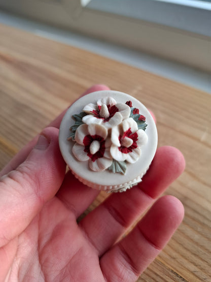 'Cunt' Upcycled TINY Floral Round Trinket Pot