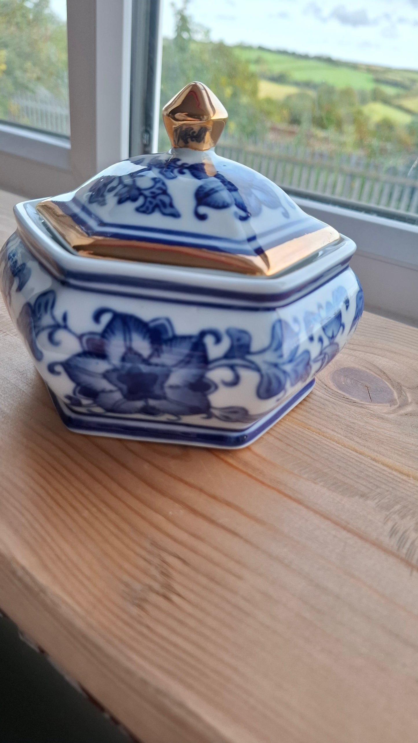 'Cunt' Upcycled Blue And White Fancy Ceramic Pot