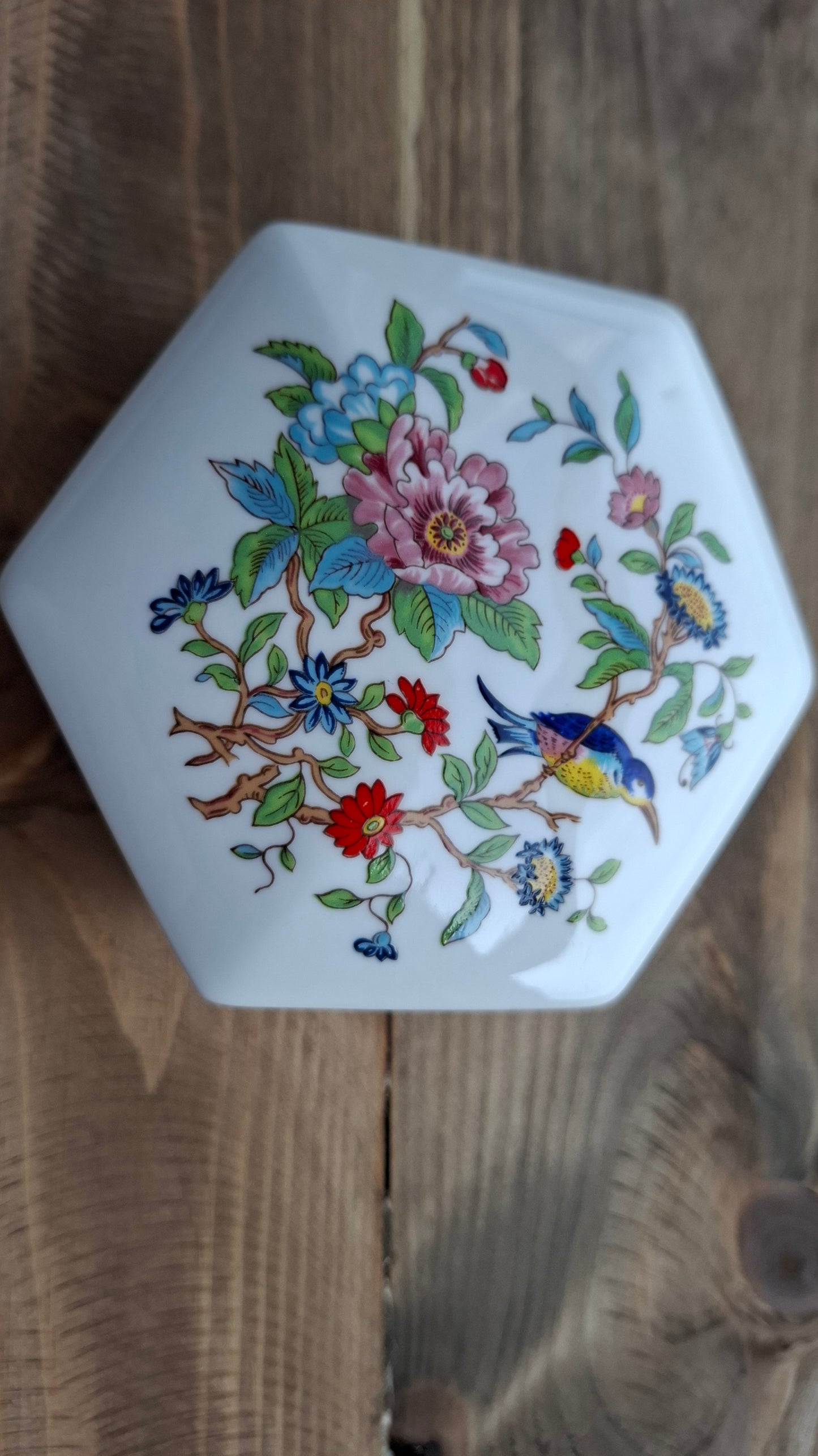 'Cunt' Upcycled Large Aynsley Hexagon Shaped Trinket Pot