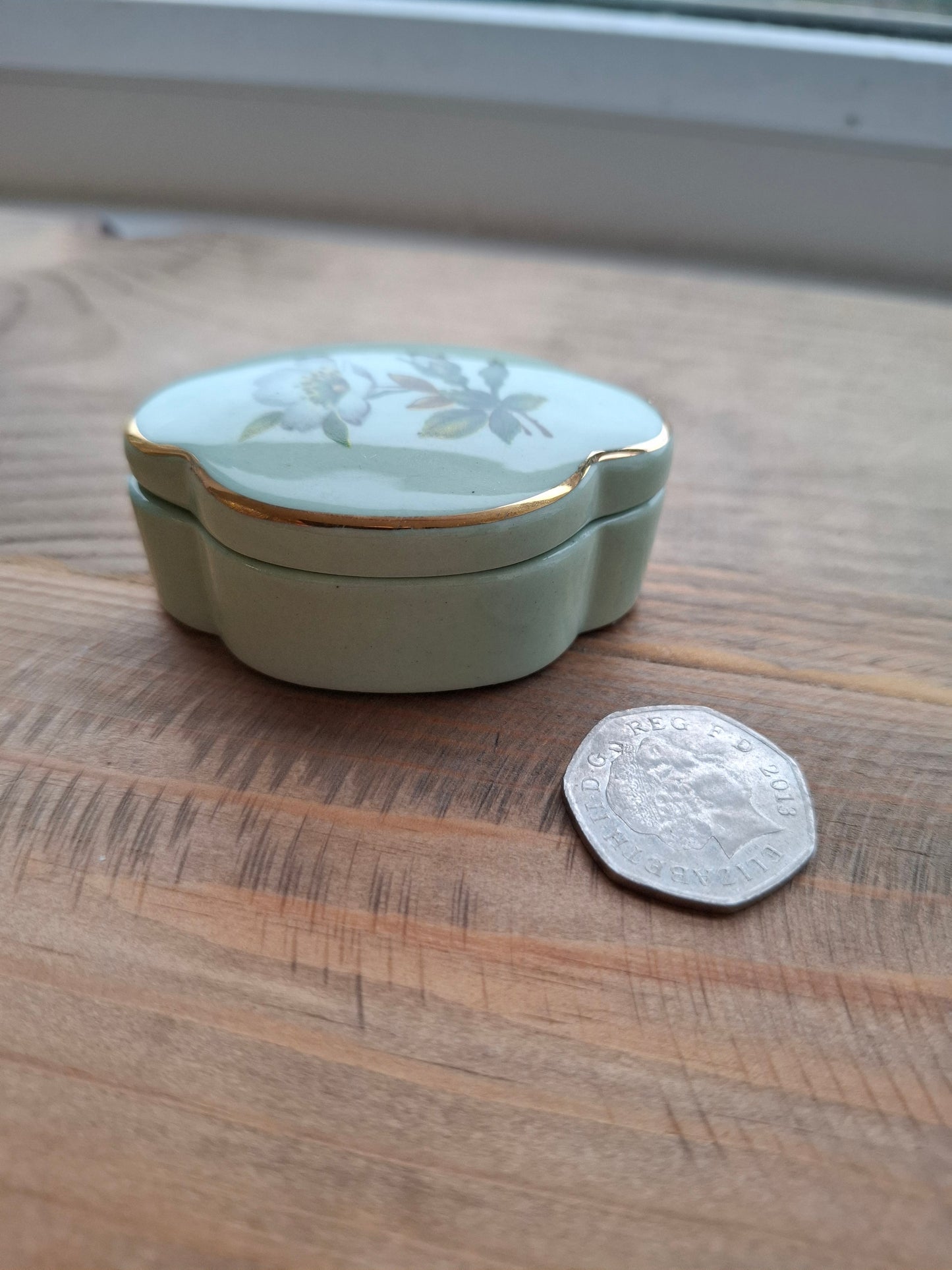 'Cunt' Upcycled Green Floral Trinket Pot