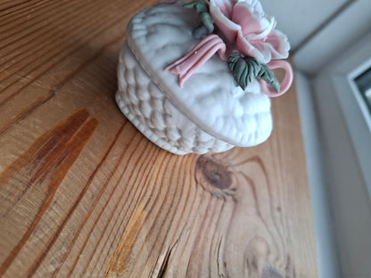 'Cunt' Upcycled Heart Shaped Pink Rose Trinket Pot