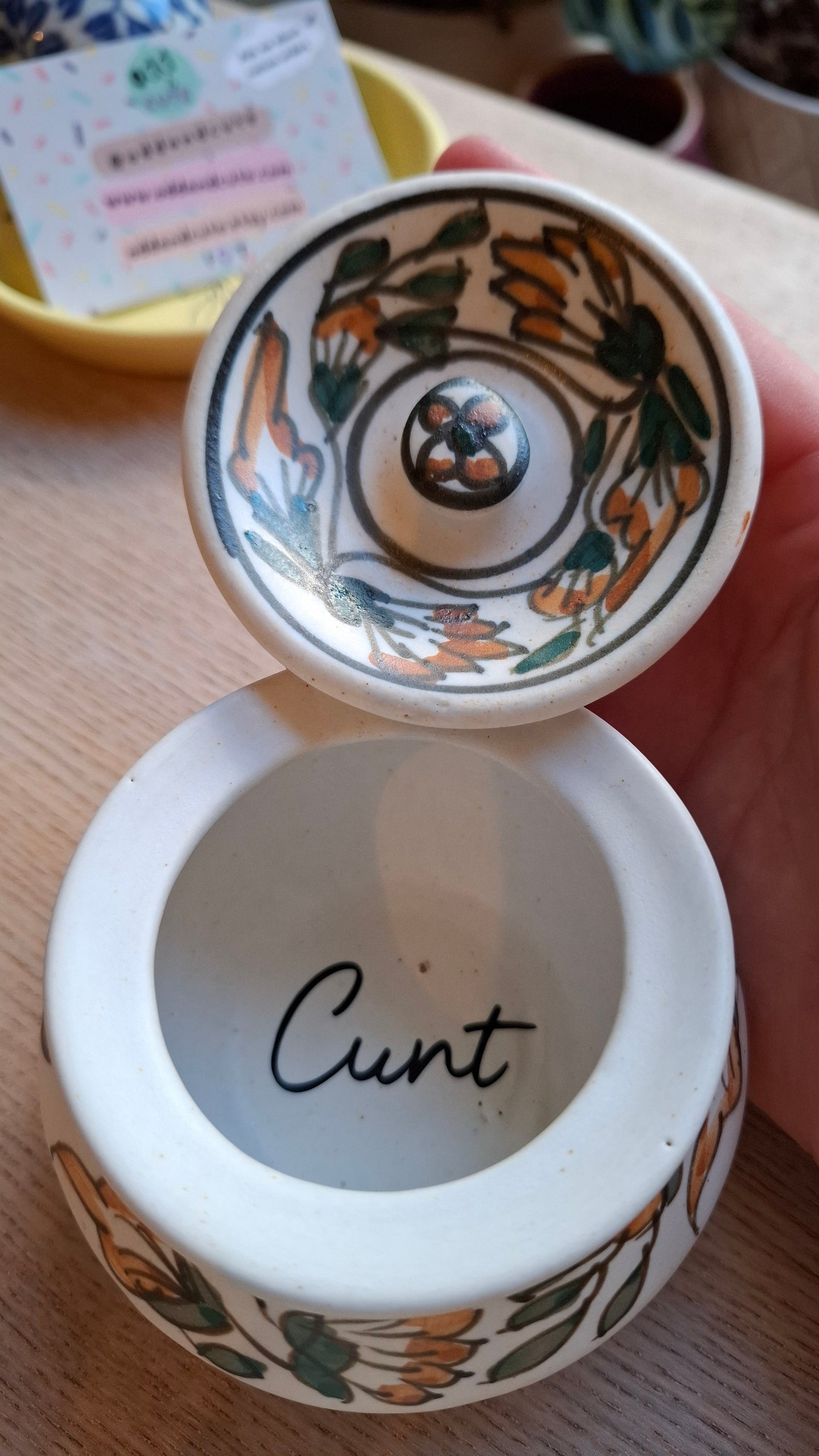 'Cunt' Upcycled Chunky Lidded Pot