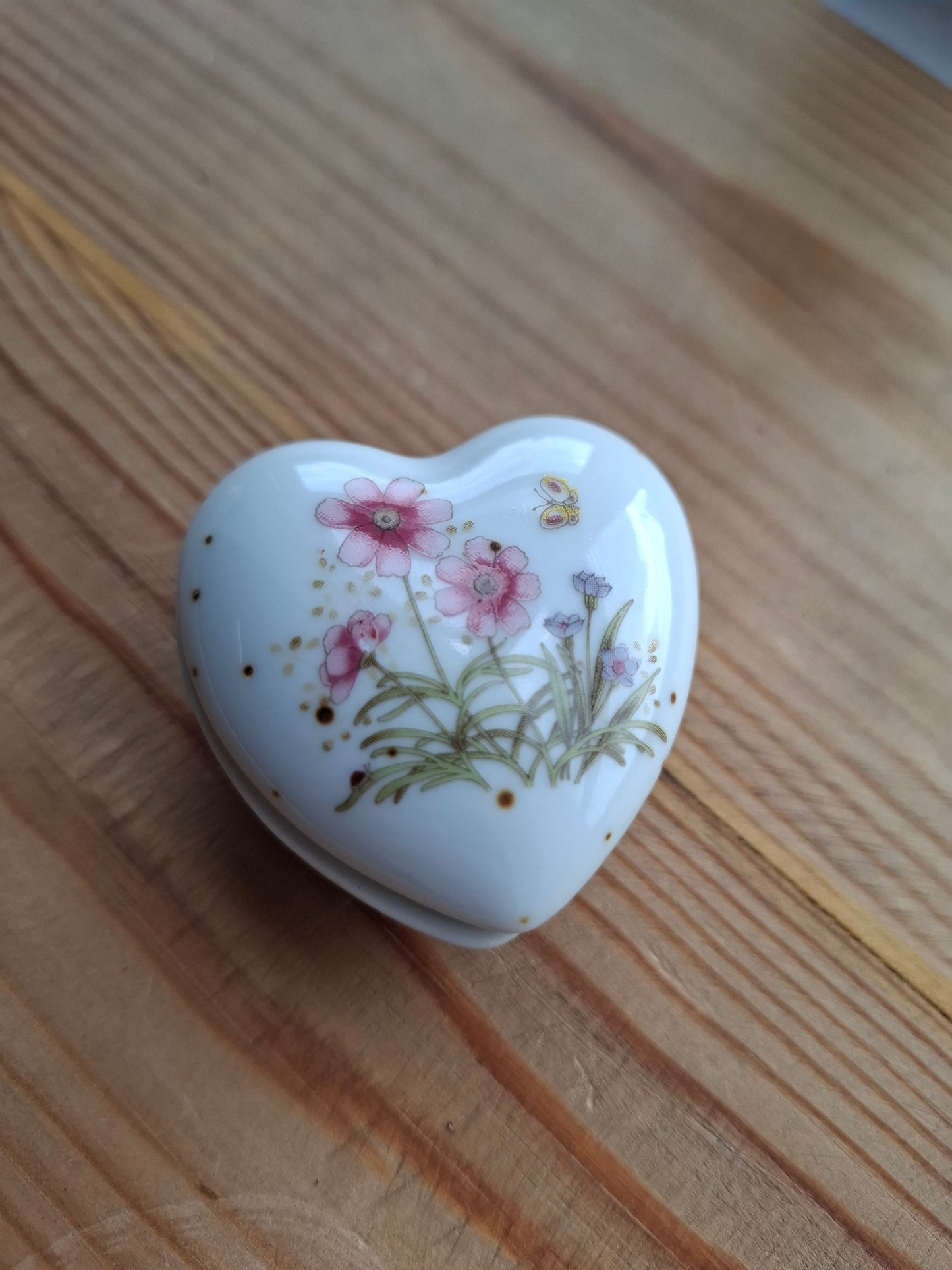 'Cunt' Upcycled Small Heart Pink Flower Trinket Pot