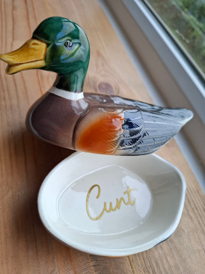 'Cunt' Upcycled Mallard Duck Trinket Pot
