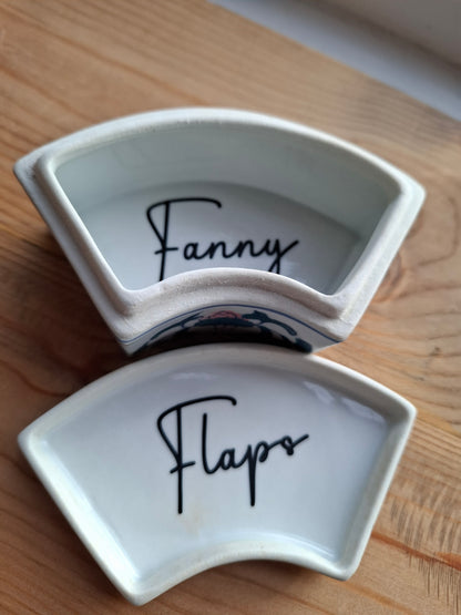 'Fanny Flaps' Upcycled Pretty Birds & Pond Scenery Trinket Pot