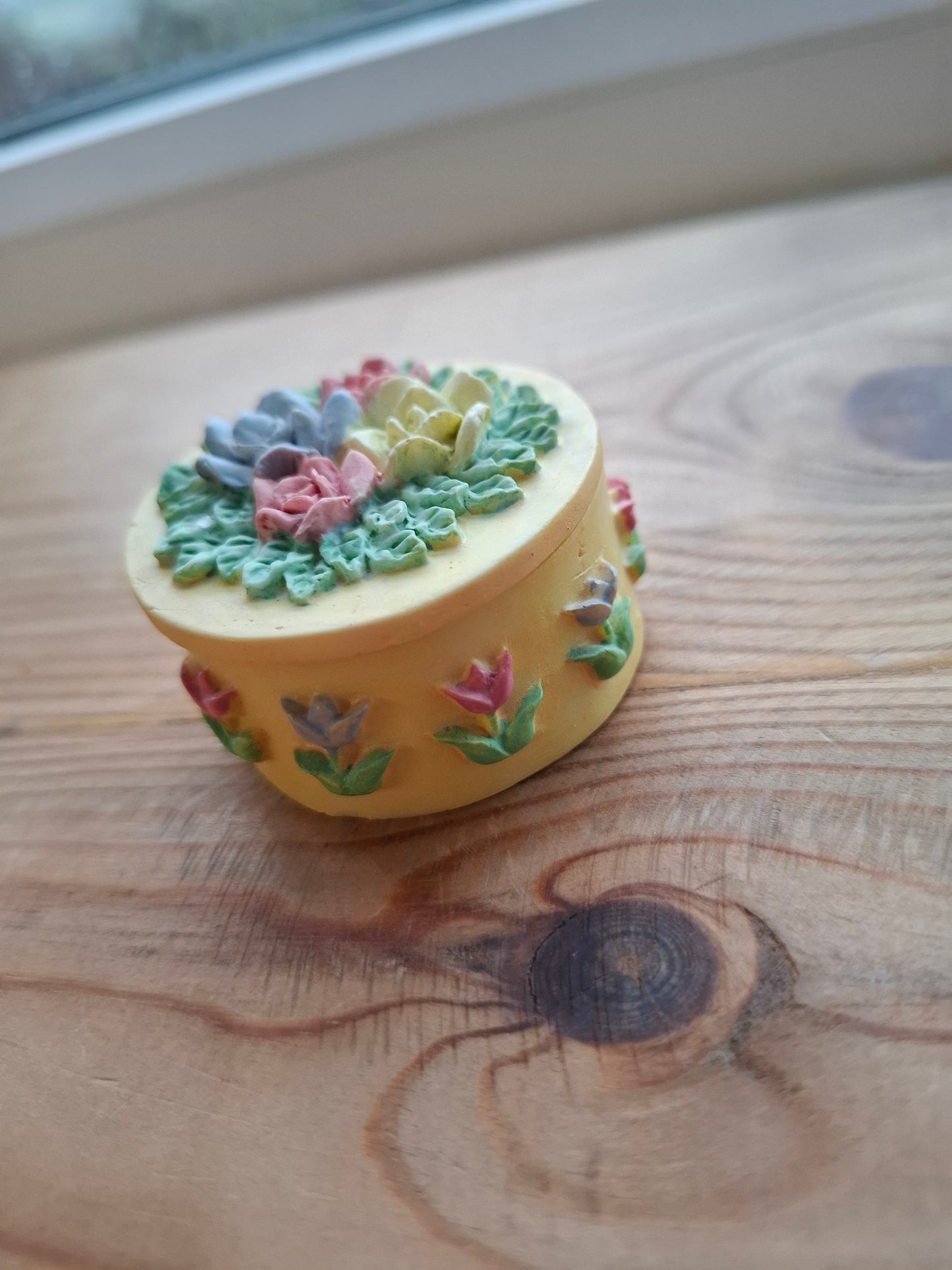 'Twat' Upcycled Small Round Yellow Trinket Pot