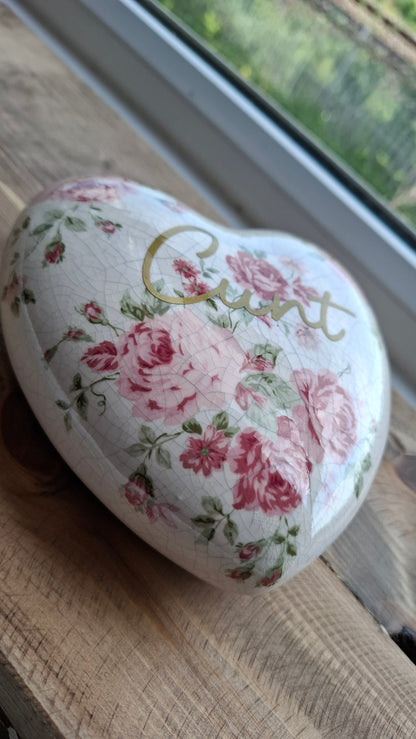 'Cunt' Upcycled Large Ceramic Heart Ornament