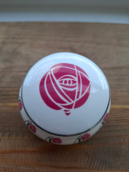 'Slag' Upcycled Pink Art Nouveau Style Rose Trinket Pot