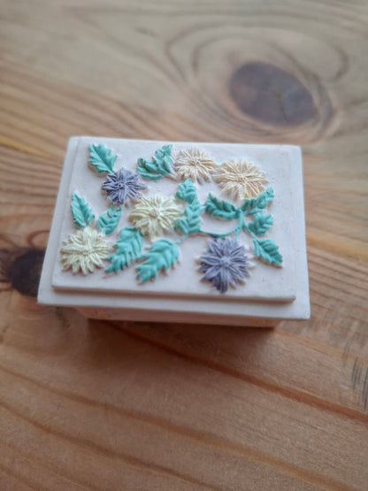 'Twat' Upcycled Small Rectangular Cream/Pinky Trinket Pot