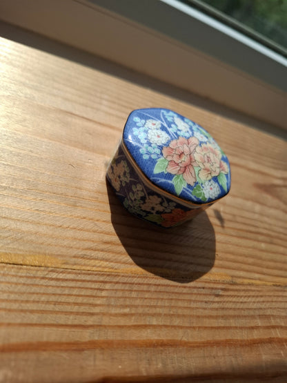 'Cunt' Upcycled Small Blue Floral Trinket Pot
