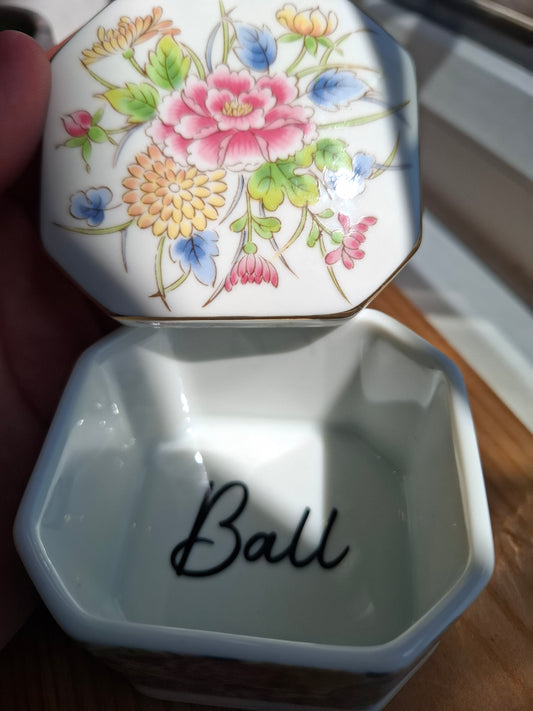 'Ball Bag' Upcycled Floral Trinket Pot