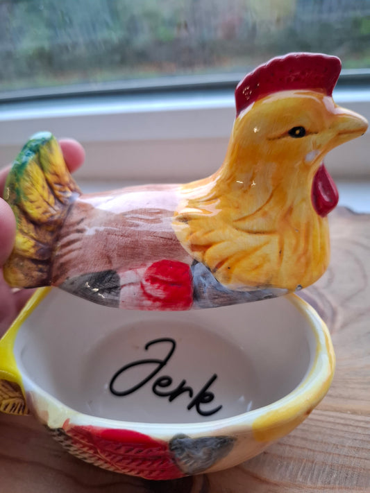 'Jerk' Upcycled Colourful Ceramic Chicken Pot